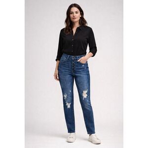 Judy Blue High Waist Distressed Button Fly Jeans Women Size 25 NWT